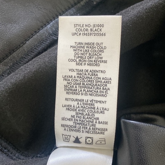 Joie Straight Faux Leather Pants Zip Fly Black Size 10 - Picture 10 of 12